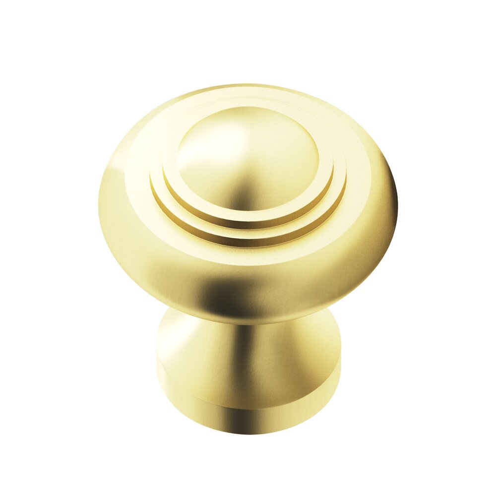 1 1/2" Diameter Large Button Knob in Matte Satin Brass