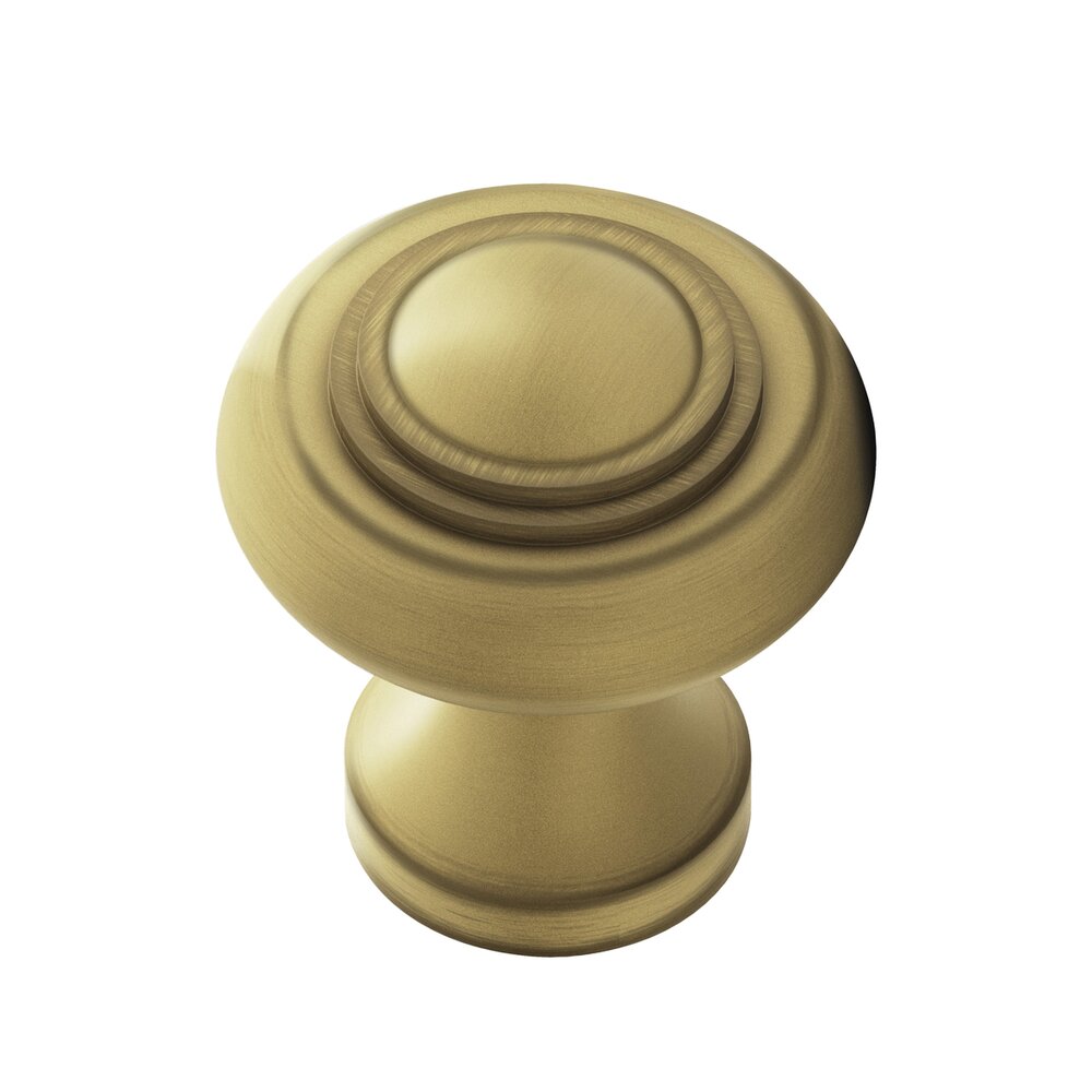 1 1/2" Diameter Large Button Knob in Matte Antique Brass