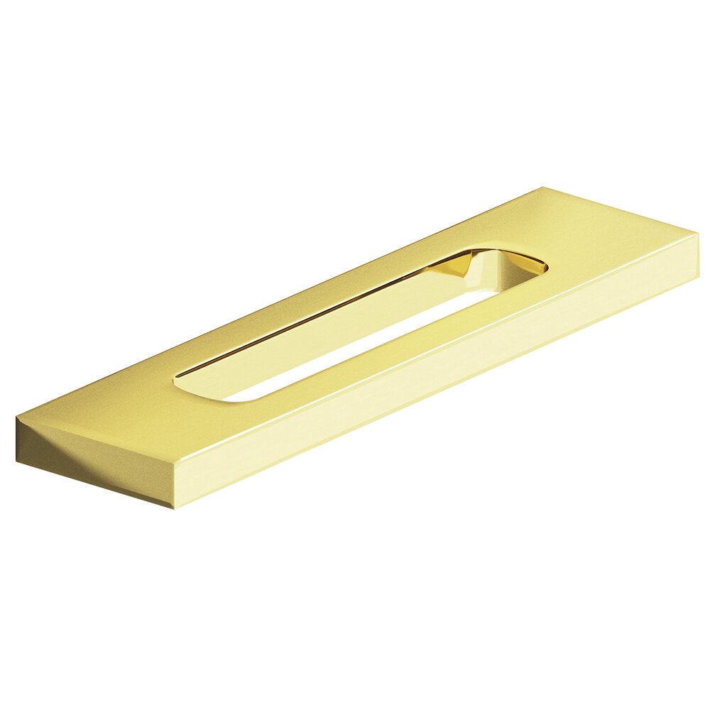 4" Centers Slim Face with Centered Relief Pull in Polished Brass Unlacquered