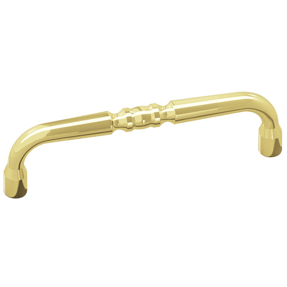 6" Centers Scroll Pull in Polished brass