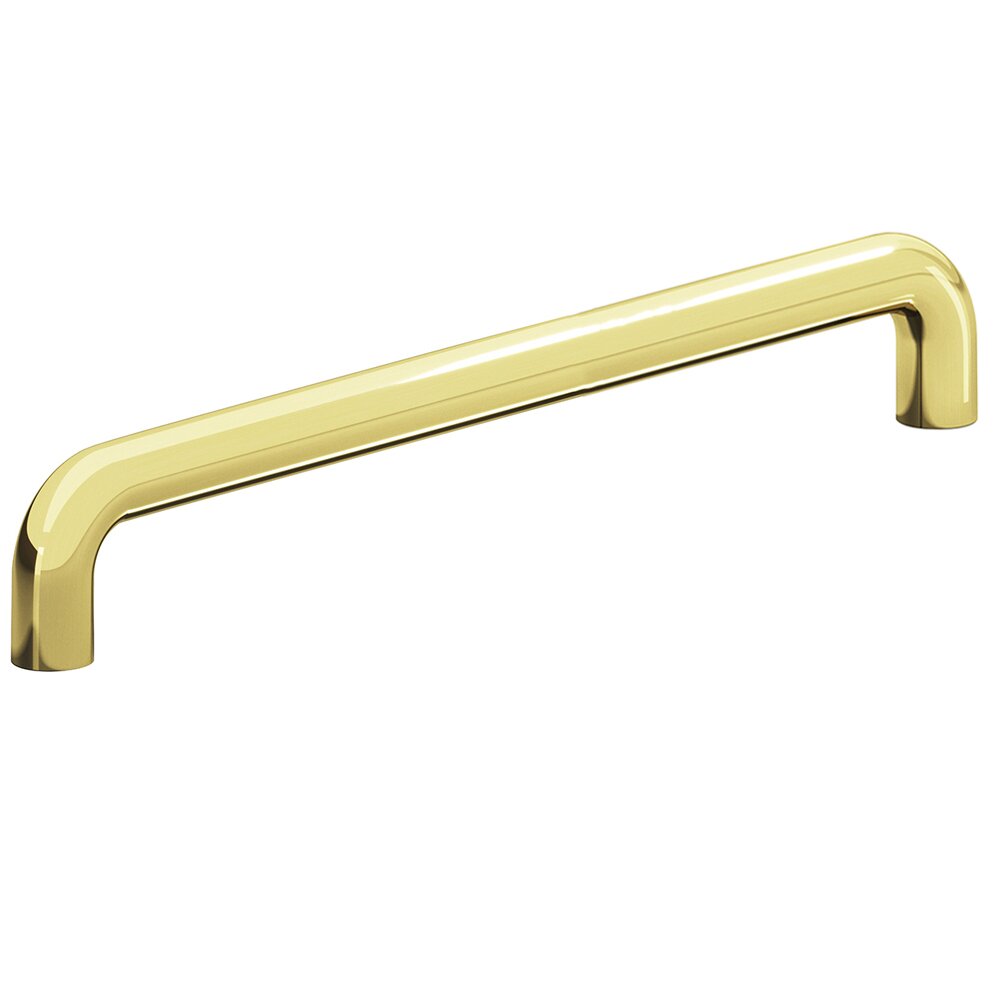 10" Centers Low Clearance Thru Bolt Pull in Polished Brass Unlacquered