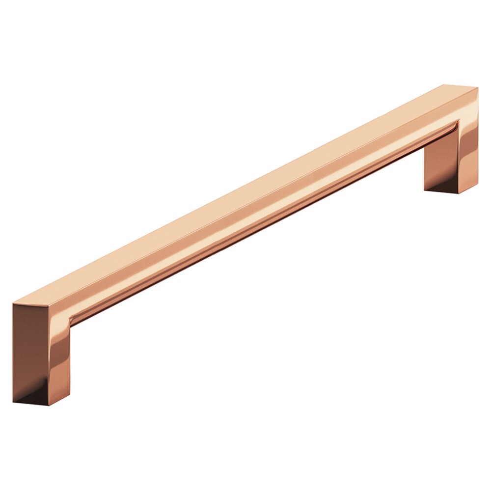 10" Centers Rectangular Thru Bolt Pull in Polished Copper
