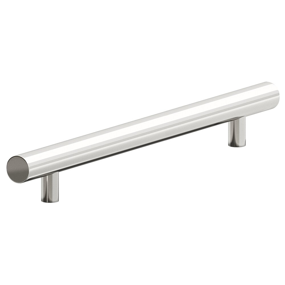 8" Centers Appliance Pull with Bullnose Ends in Polished Nickel