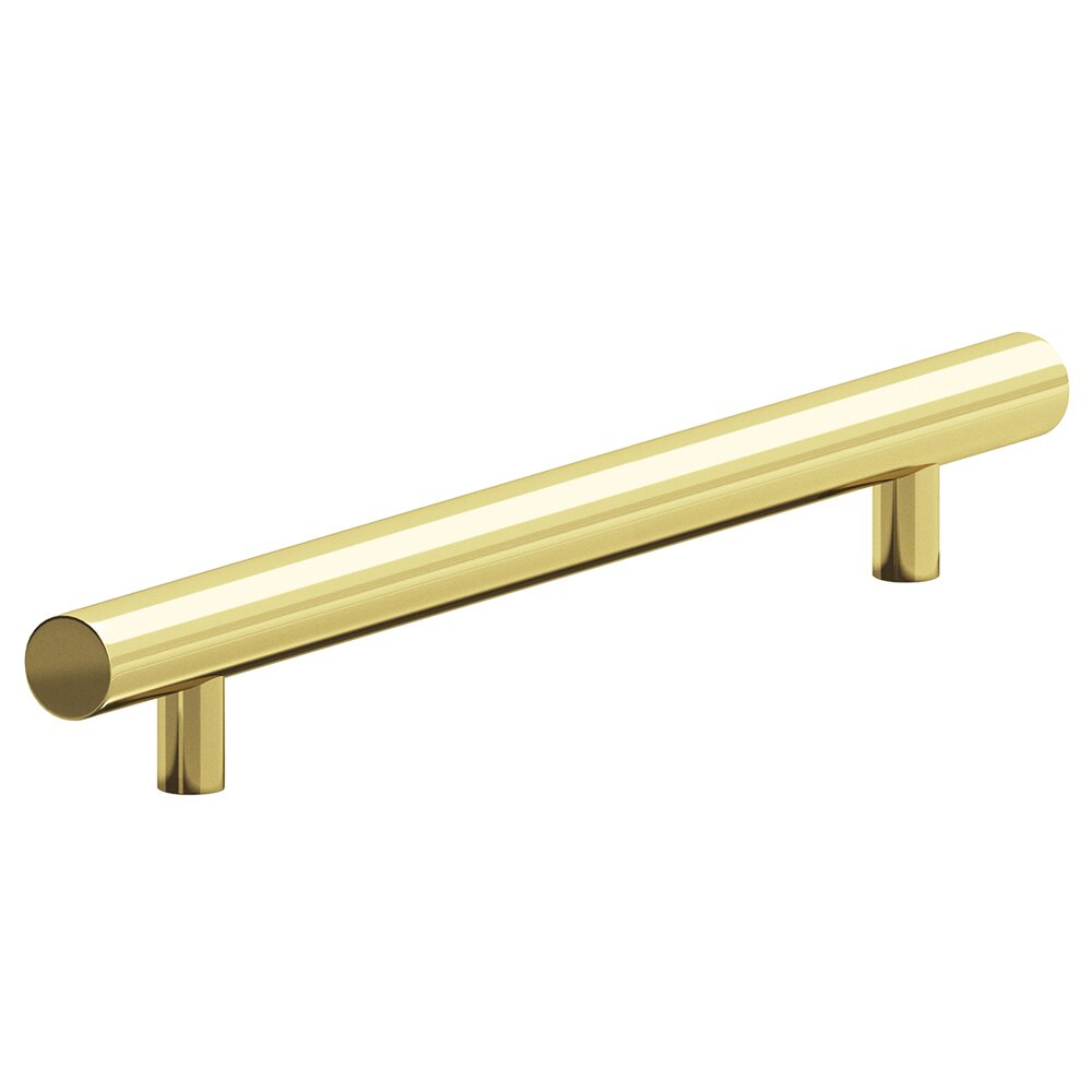 8" Centers Low Clearance Thru Bolt Pull in Polished Brass