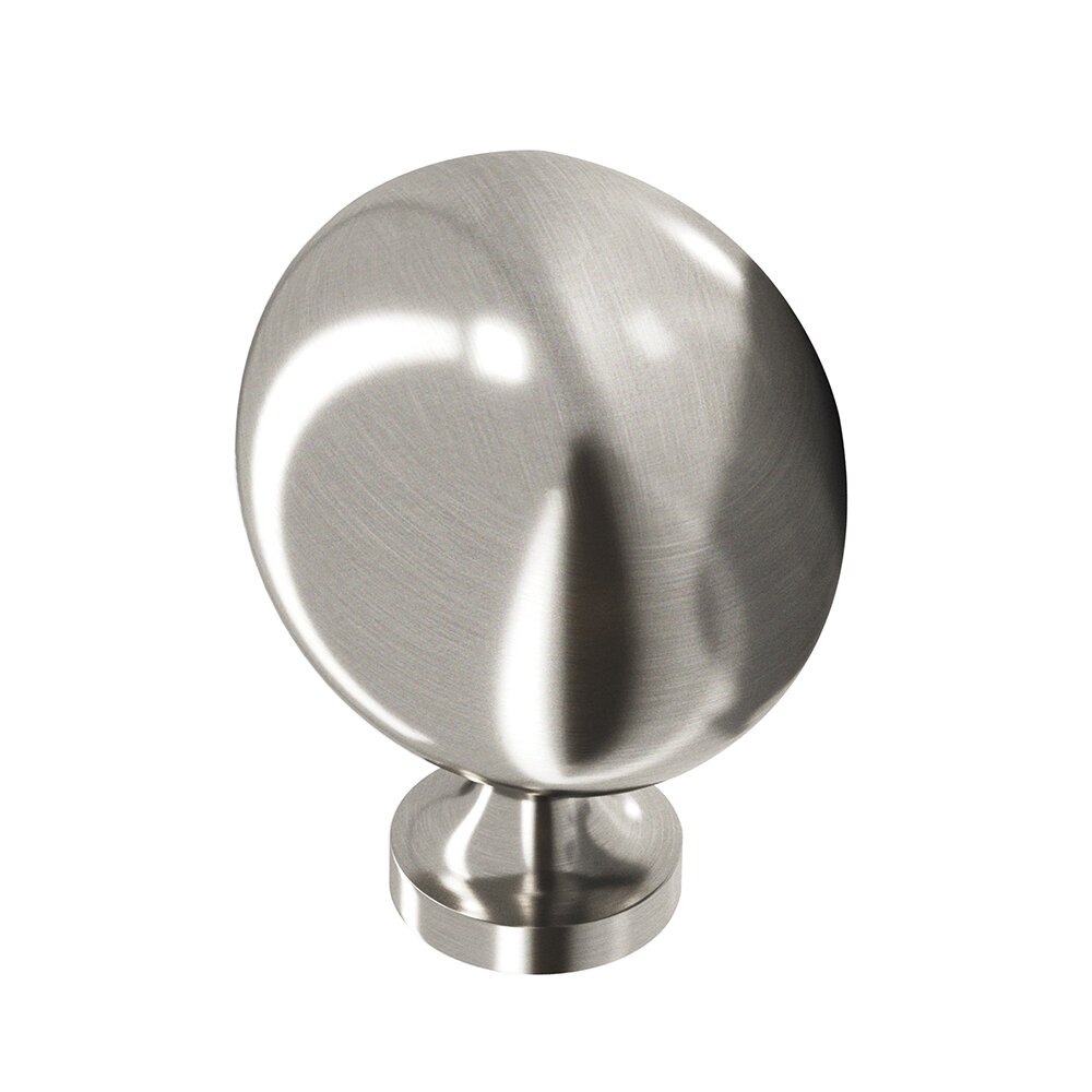 1 1/2" Long Oval Knob in Satin Nickel
