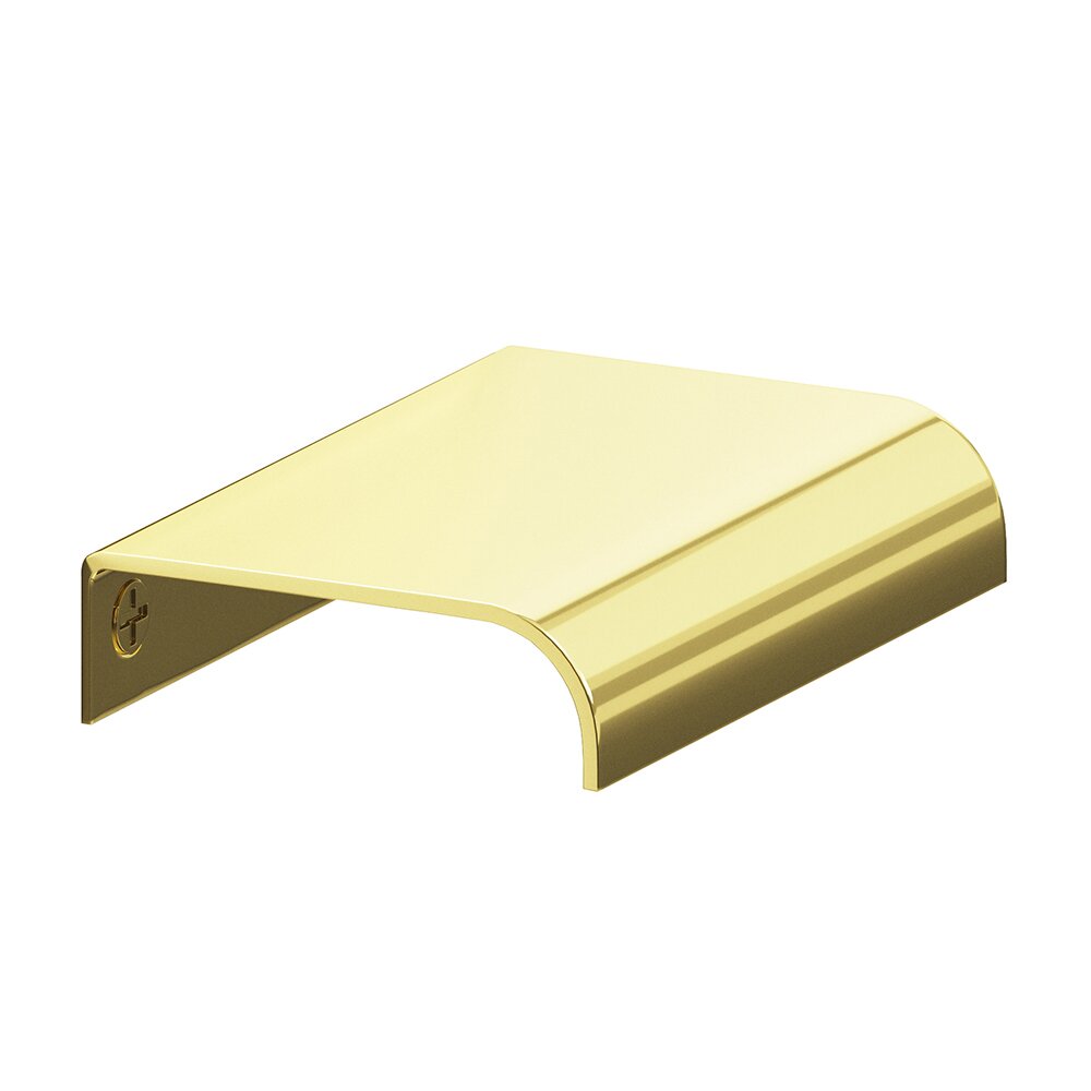 Quick Ship Tri-fold Cabinet Edge Pull 1" (25mm) in Polished Brass