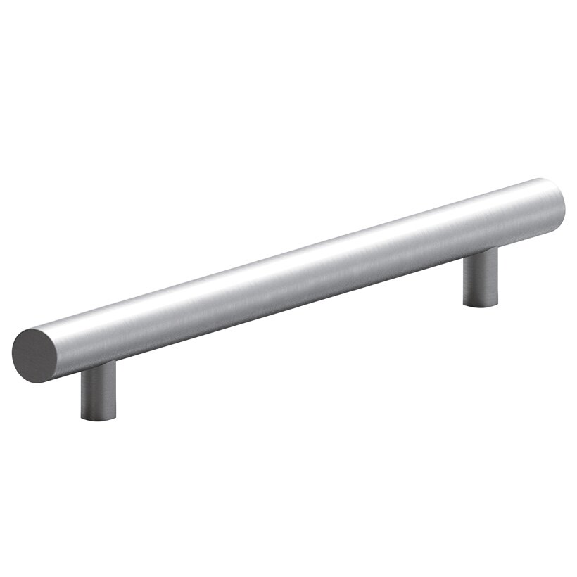 8" Centers Appliance Pull with Bullnose Ends in Matte Satin Chrome