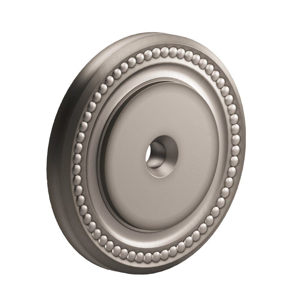 1 1/2" Solid Brass Round Decorative Backplate in Pewter