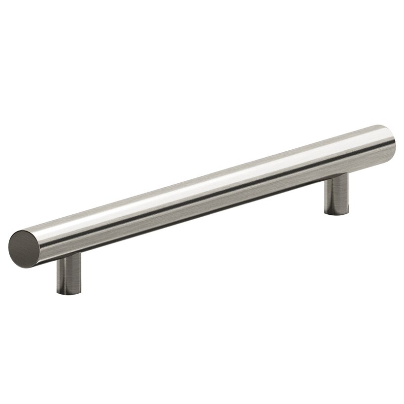 8" Centers Appliance Pull with Bullnose Ends in Nickel Stainless