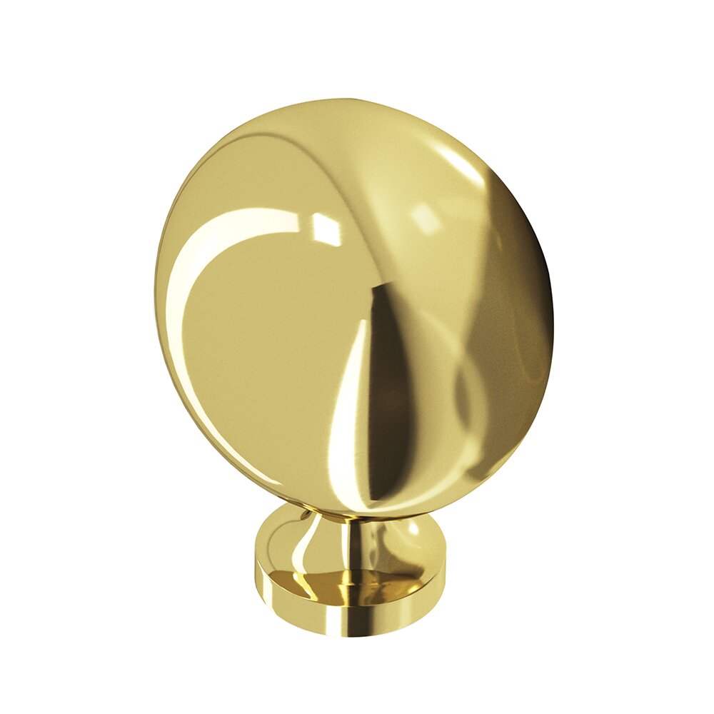 1 1/2" Long Oval Knob in Polished Brass