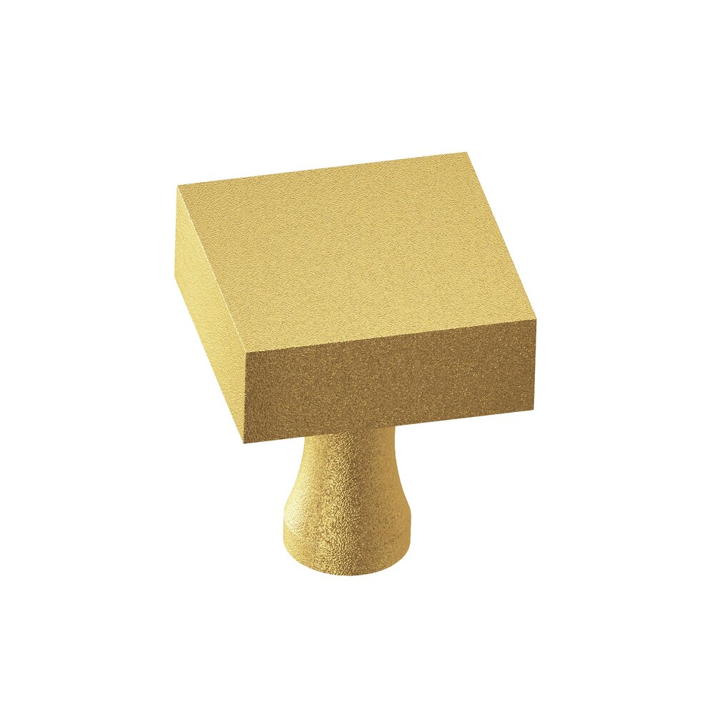 1" Square Knob in Frost Brass