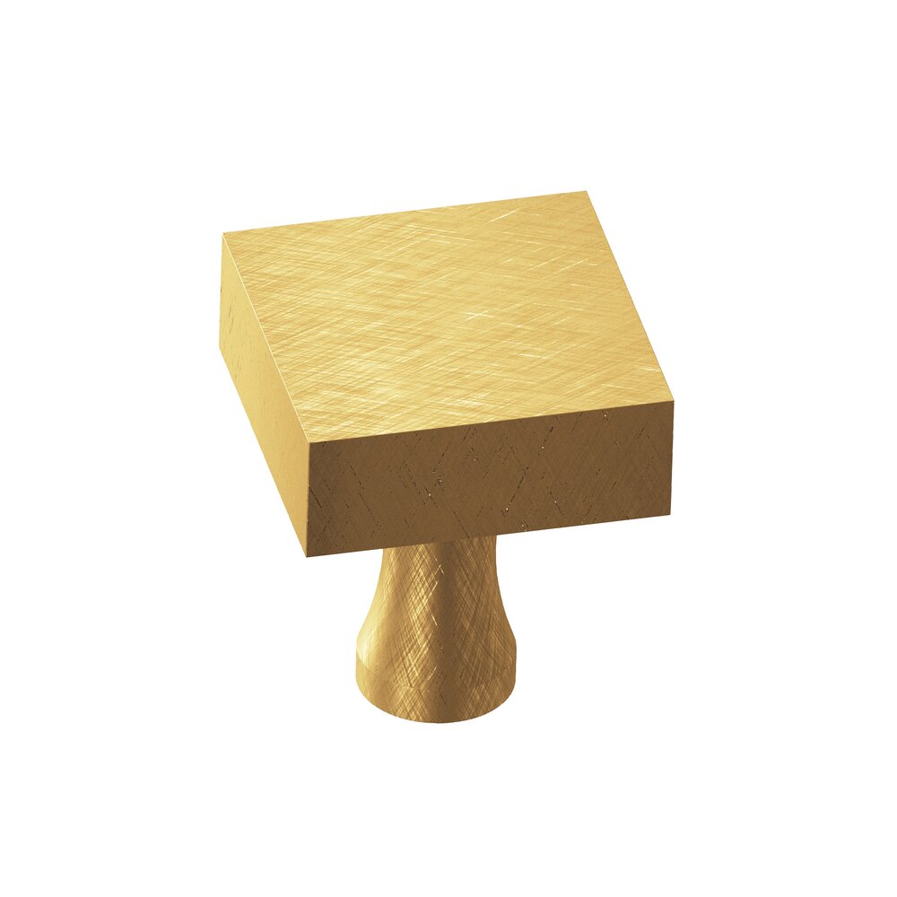 1" Square Knob in Weathered Brass