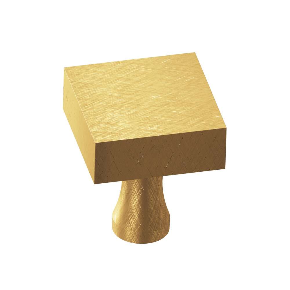 1 1/4" Square Knob in Weathered Brass