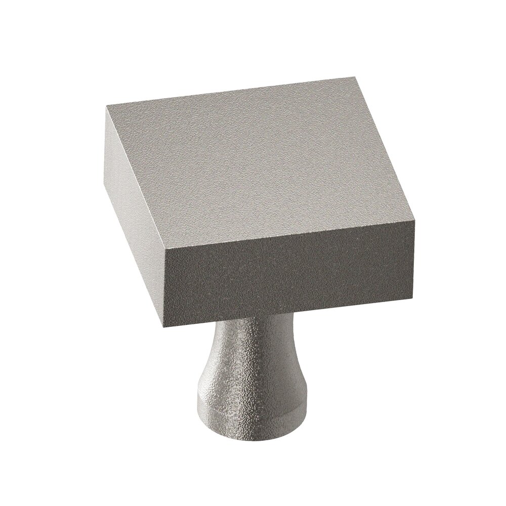 1 1/2" Square Knob in Frost Nickel