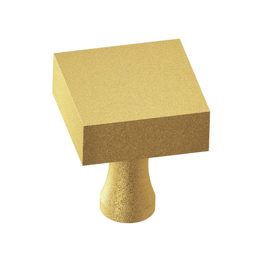 1 1/2" Square Knob in Frost Brass