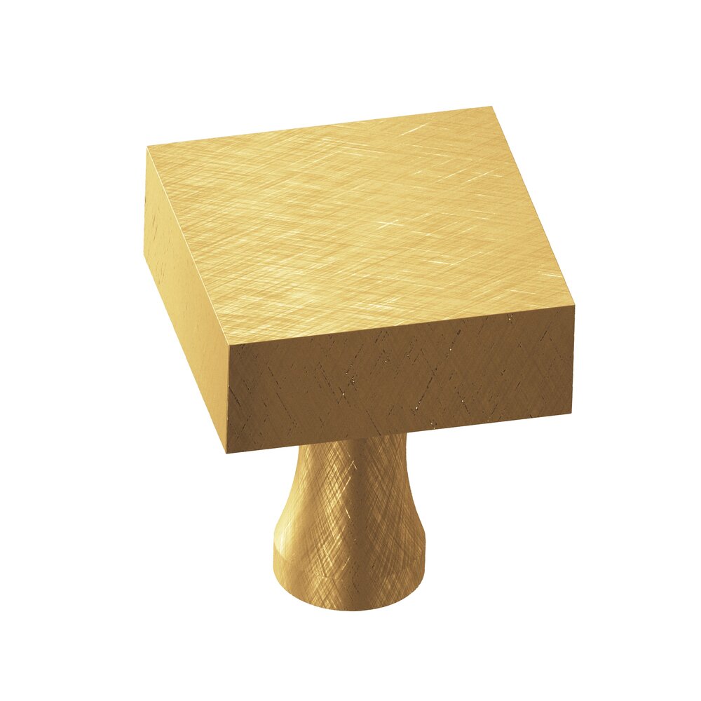 1 1/2" Square Knob in Weathered Brass