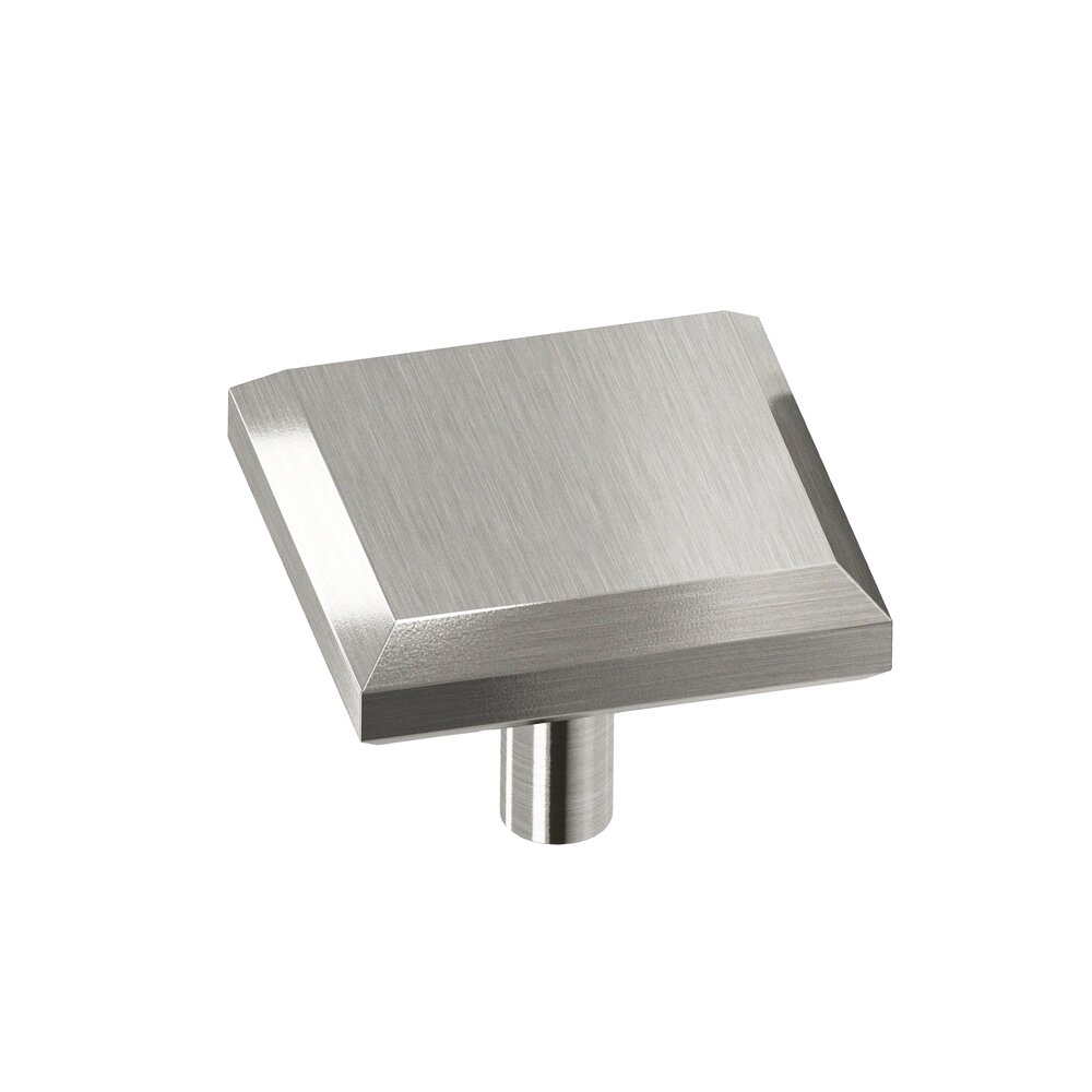 1 1/4" Square Beveled Knob in Nickel Stainless
