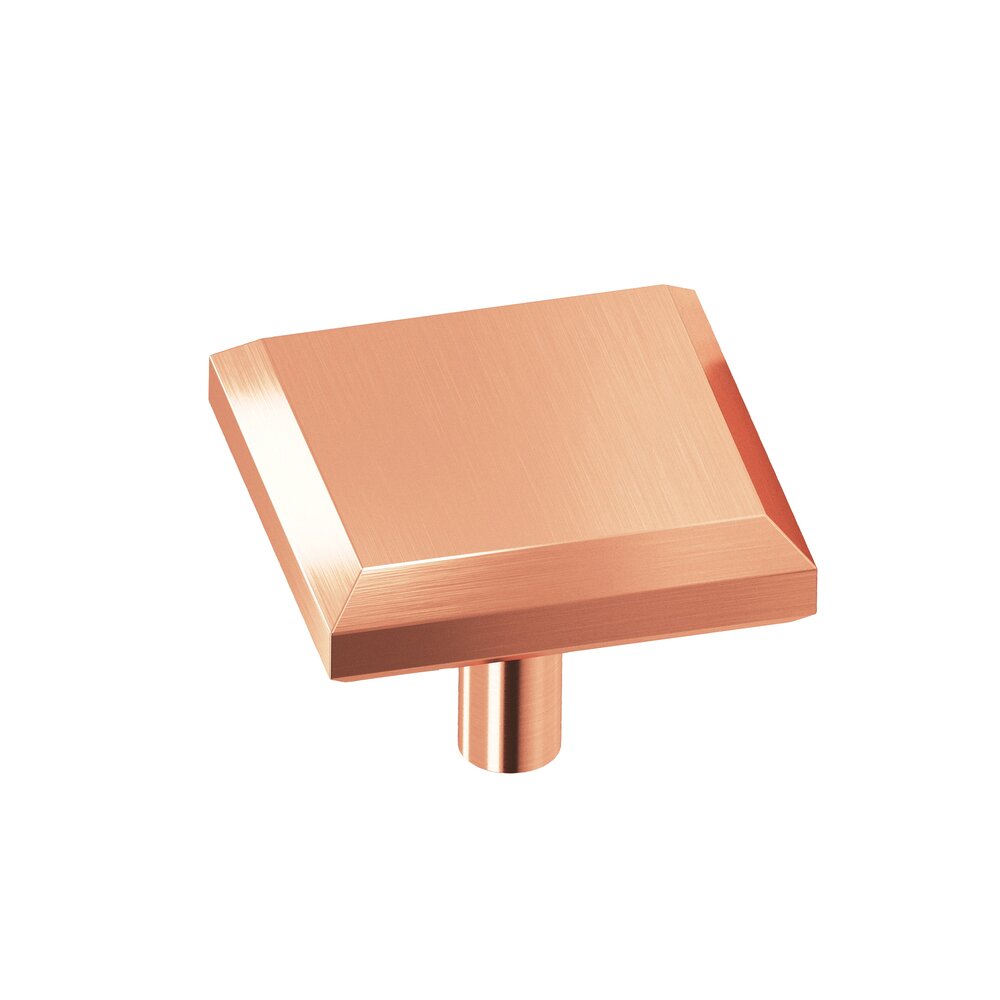 1 1/4" Square Beveled Knob in Satin Copper