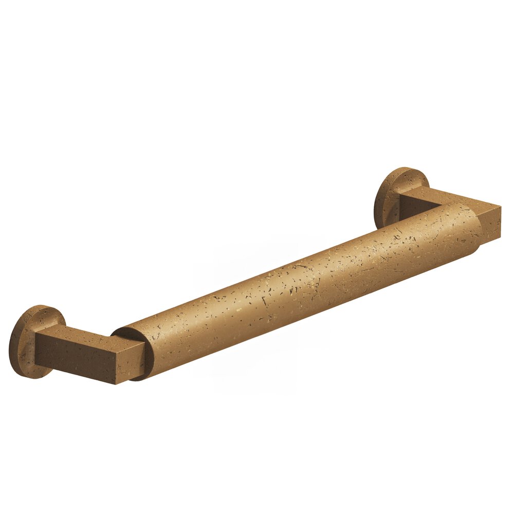 6" Centers Gropius-Style Cabinet Pull With Flared Feet In Distressed Light Statuary Bronze