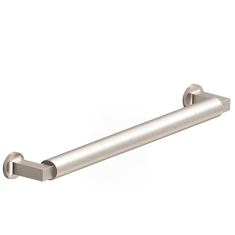 8" Centers Gropius-Style Appliance/Oversized Pull With Flared Feet In Matte Satin Nickel