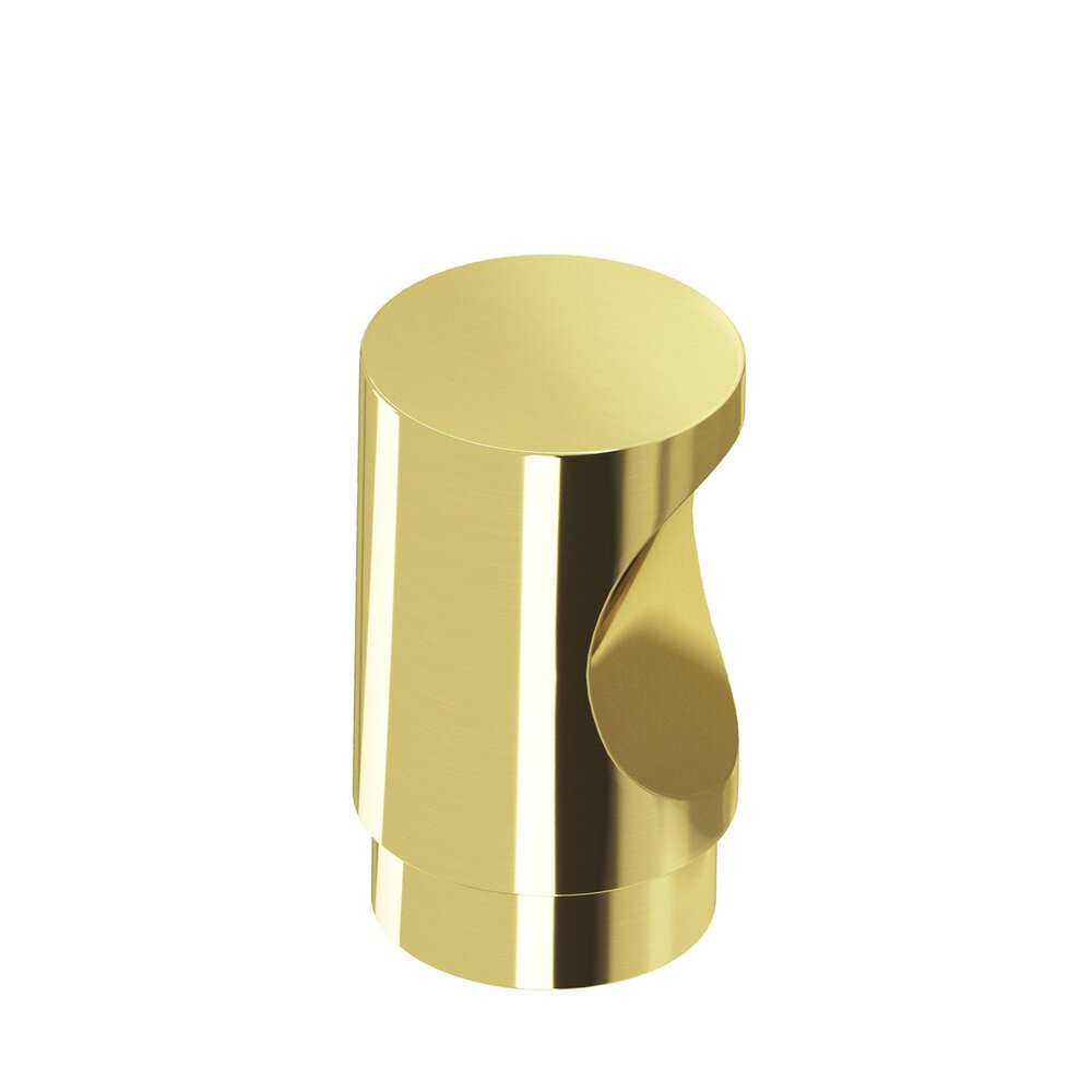 0.5" Diameter Round Cabinet Knob In Unlacquered Polished Brass