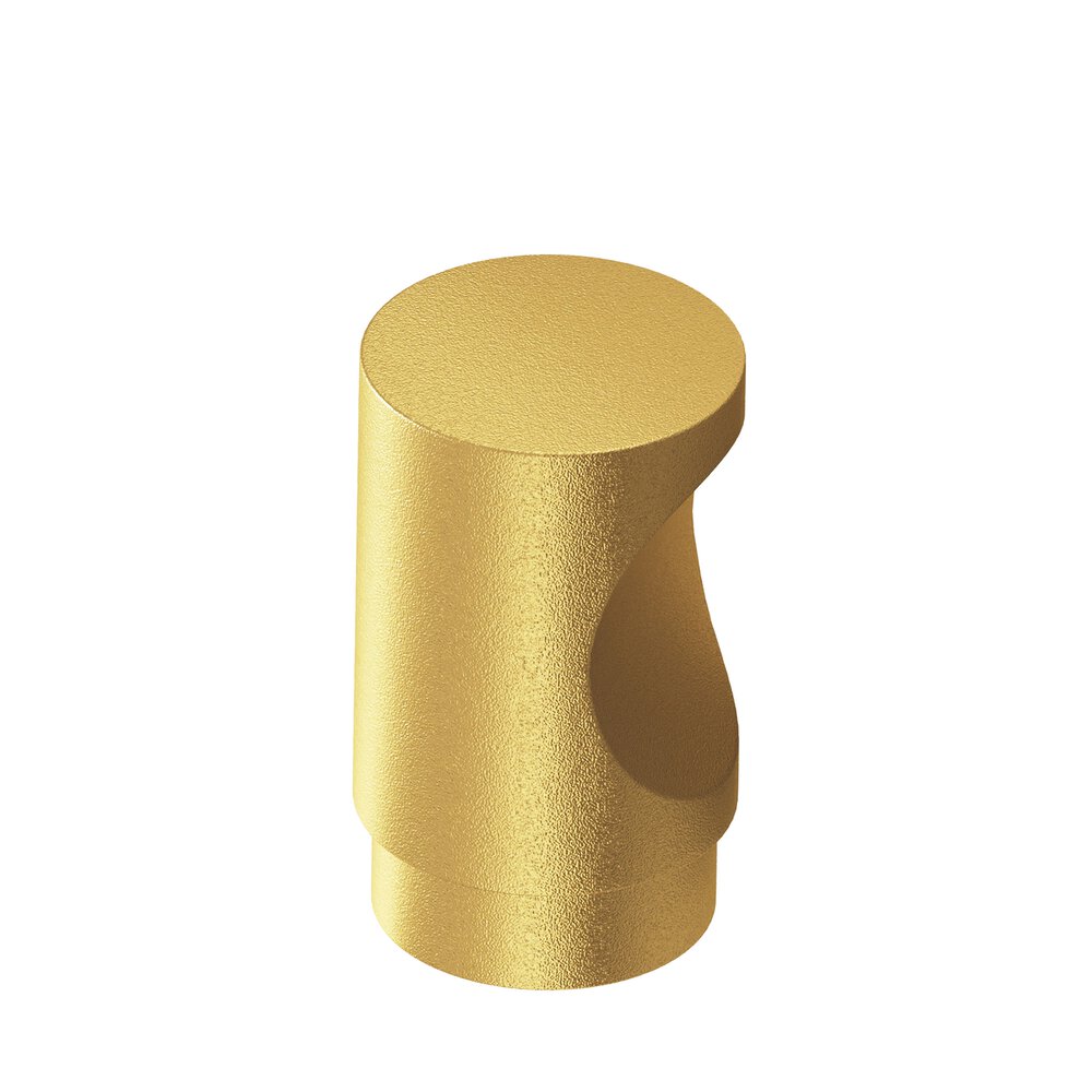 0.5" Diameter Round Cabinet Knob In Frost Brass™