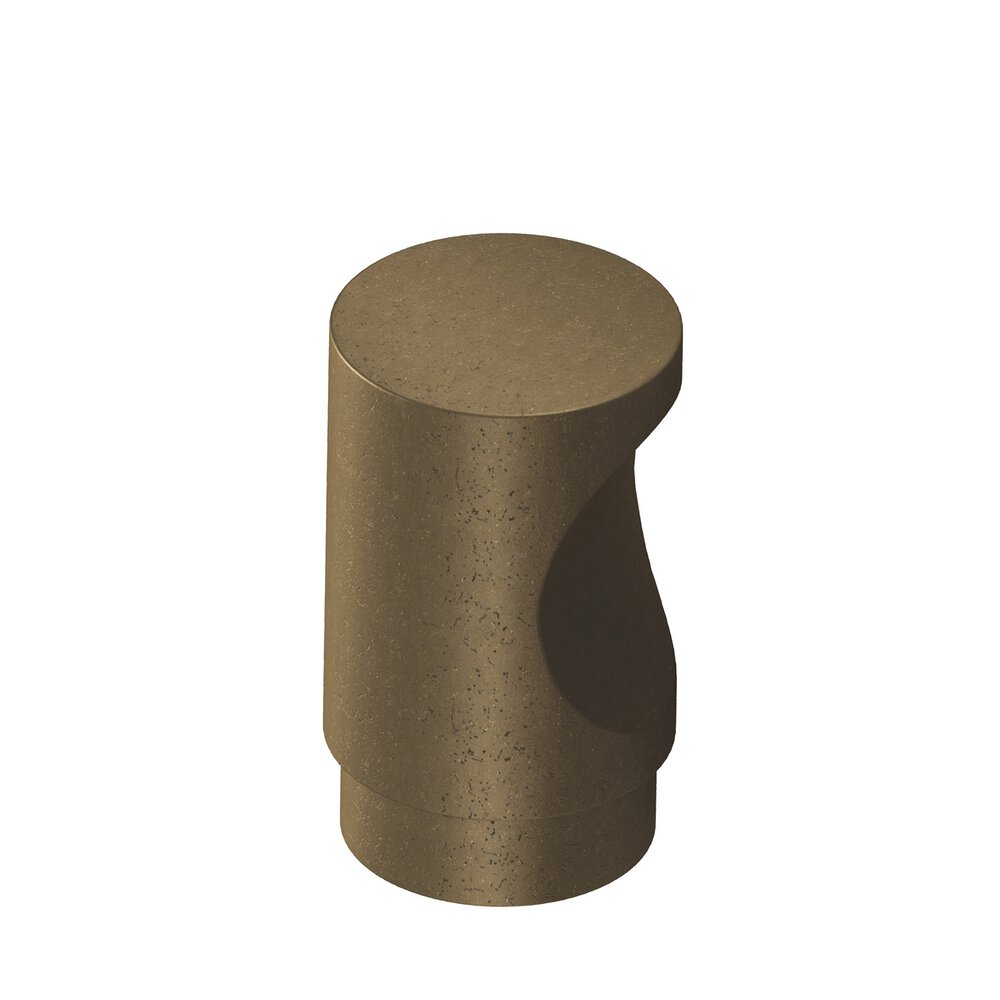 0.5" Diameter Round Cabinet Knob In Distressed Oil Rubbed Bronze