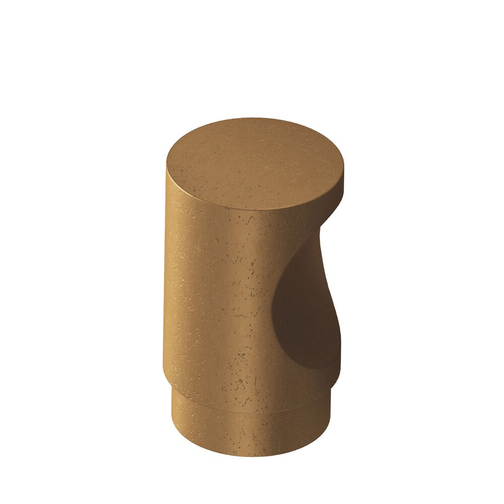 0.5" Diameter Round Cabinet Knob In Distressed Light Statuary Bronze