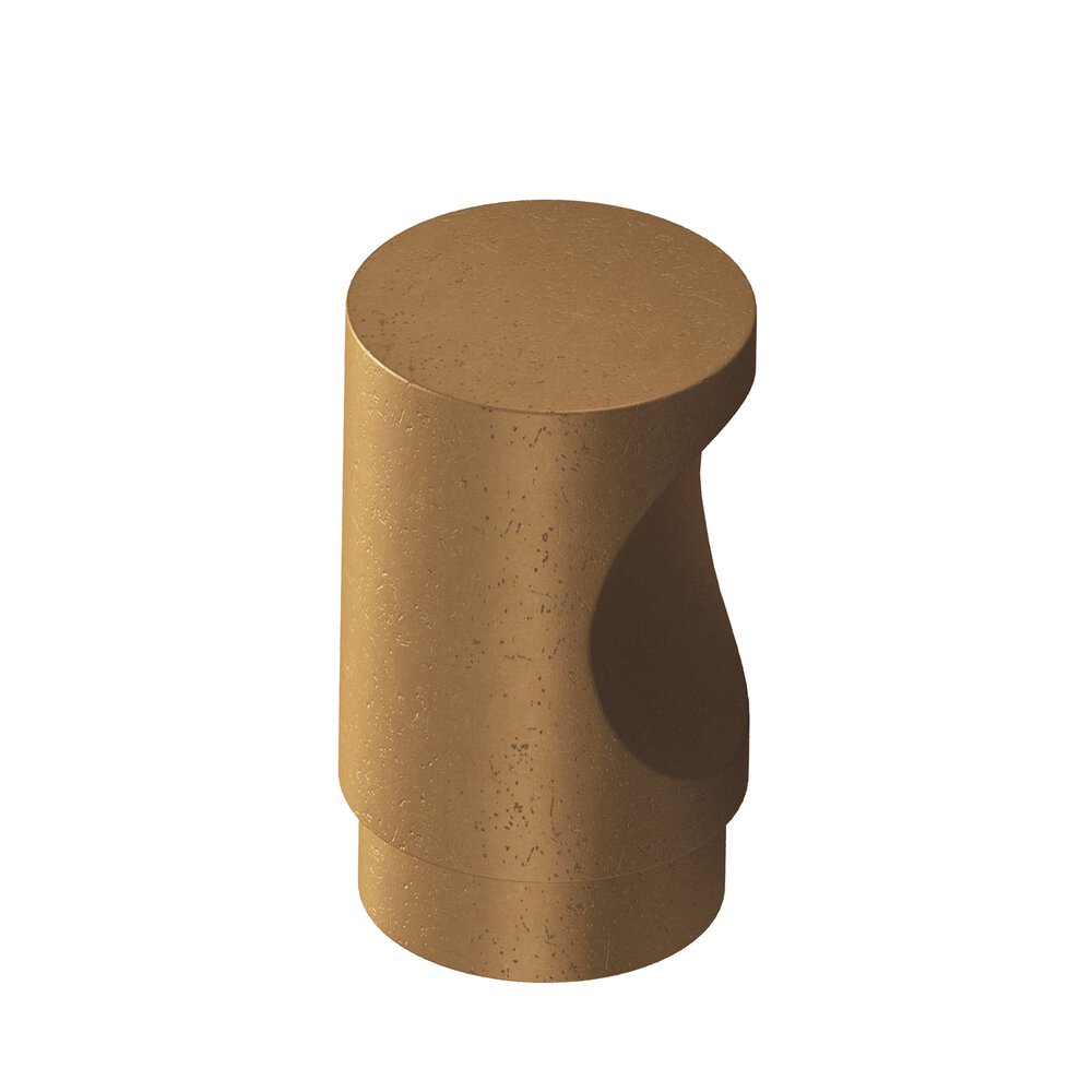 0.75" Diameter Round Cabinet Knob In Distressed Light Statuary Bronze
