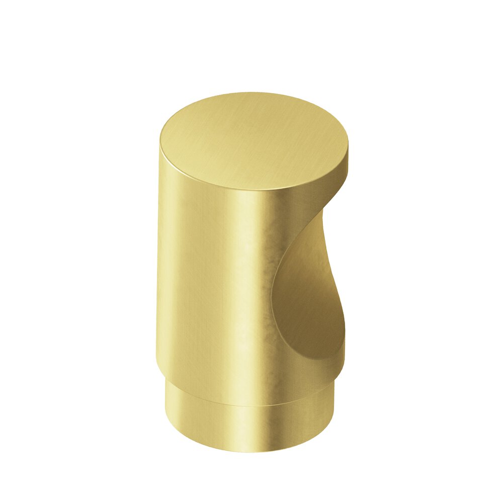 0.75" Diameter Round Cabinet Knob In Matte Satin Brass