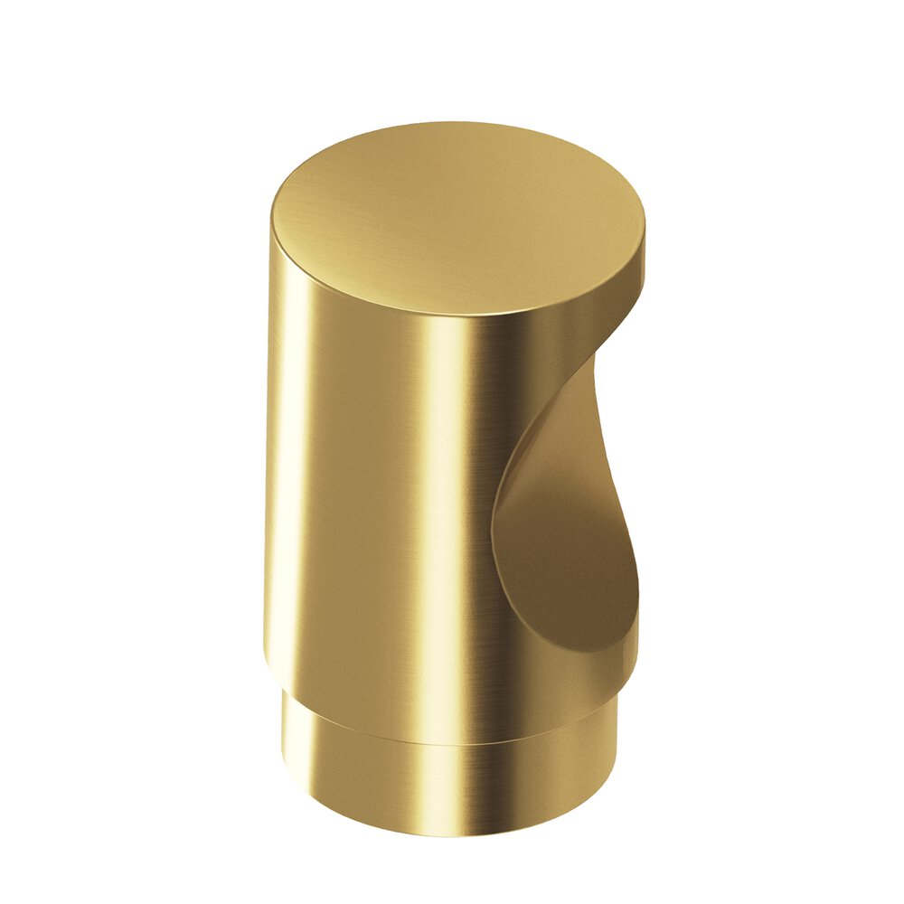 1" Diameter Round Cabinet Knob In Unlacquered Satin Brass