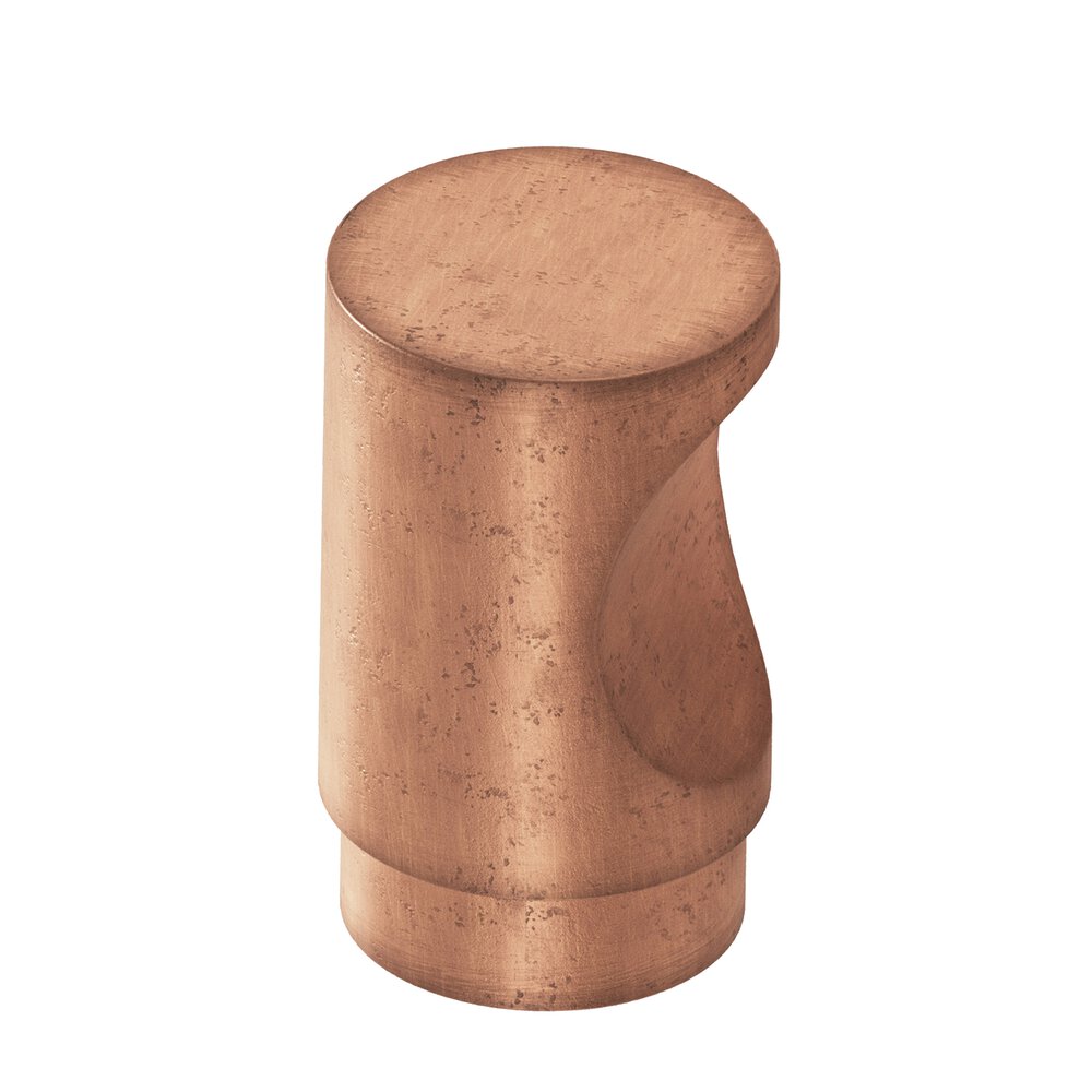 1" Diameter Round Cabinet Knob In Distressed Antique Copper