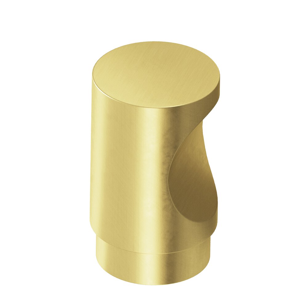 1" Diameter Round Cabinet Knob In Matte Satin Brass
