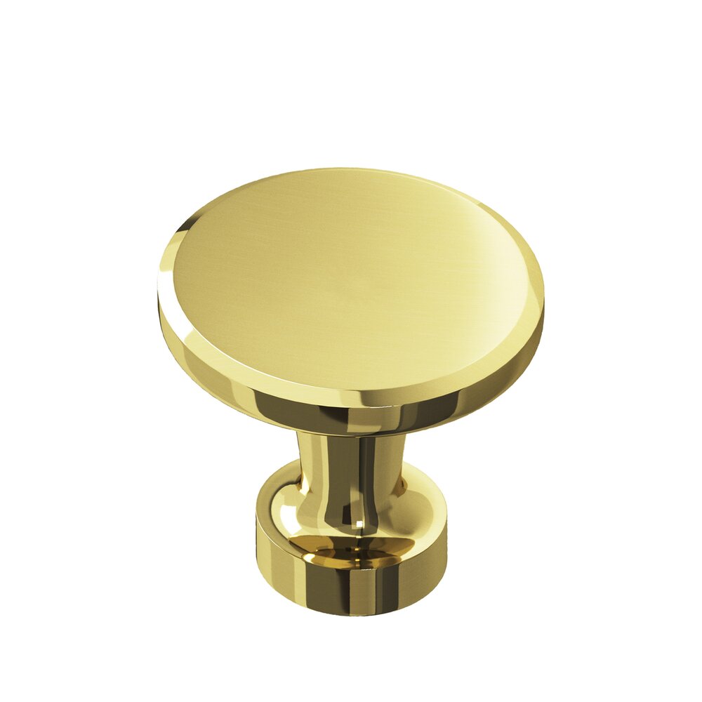 1 1/16" Knob in Polished Brass Unlacquered