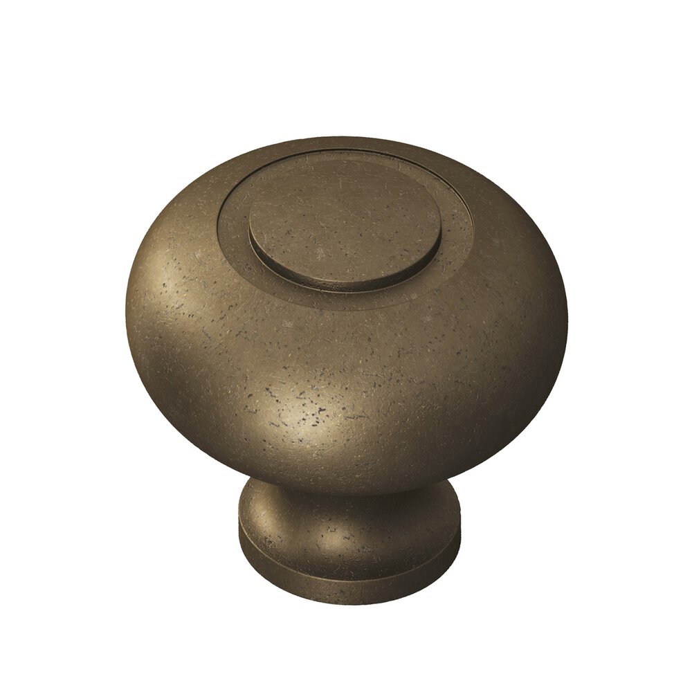 Distressed Oil Rubbed Bronze Knob Solid Brass 1 1/2" ( 32mm )