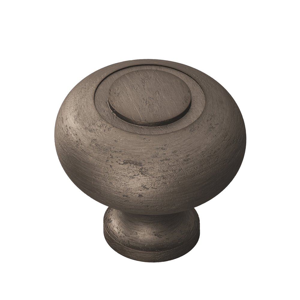 Distressed Pewter Knob Solid Brass 1 1/2" ( 32mm )