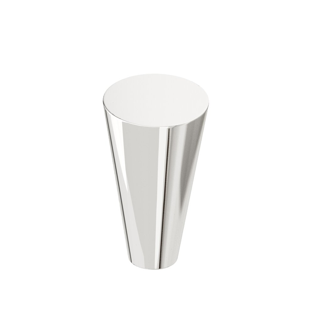 0.5625" Diameter Round Tapered Cabinet Knob In Polished Nickel