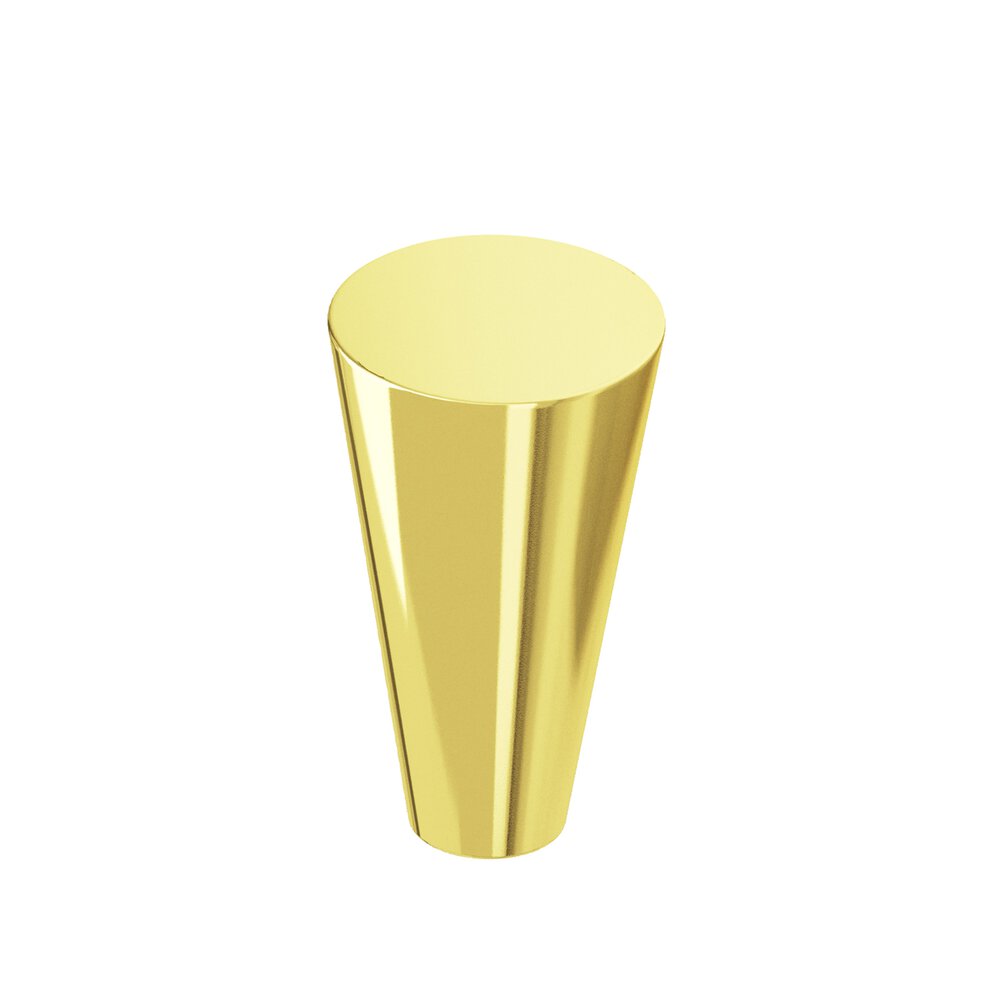 0.5625" Diameter Round Tapered Cabinet Knob In French Gold