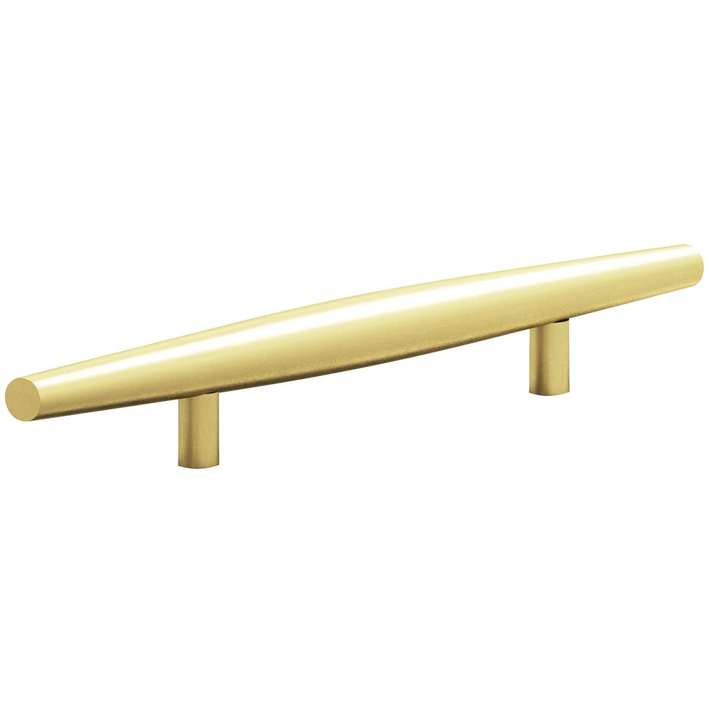 6" Centers Cigar Shaped Appliance Pull in Matte Satin Brass