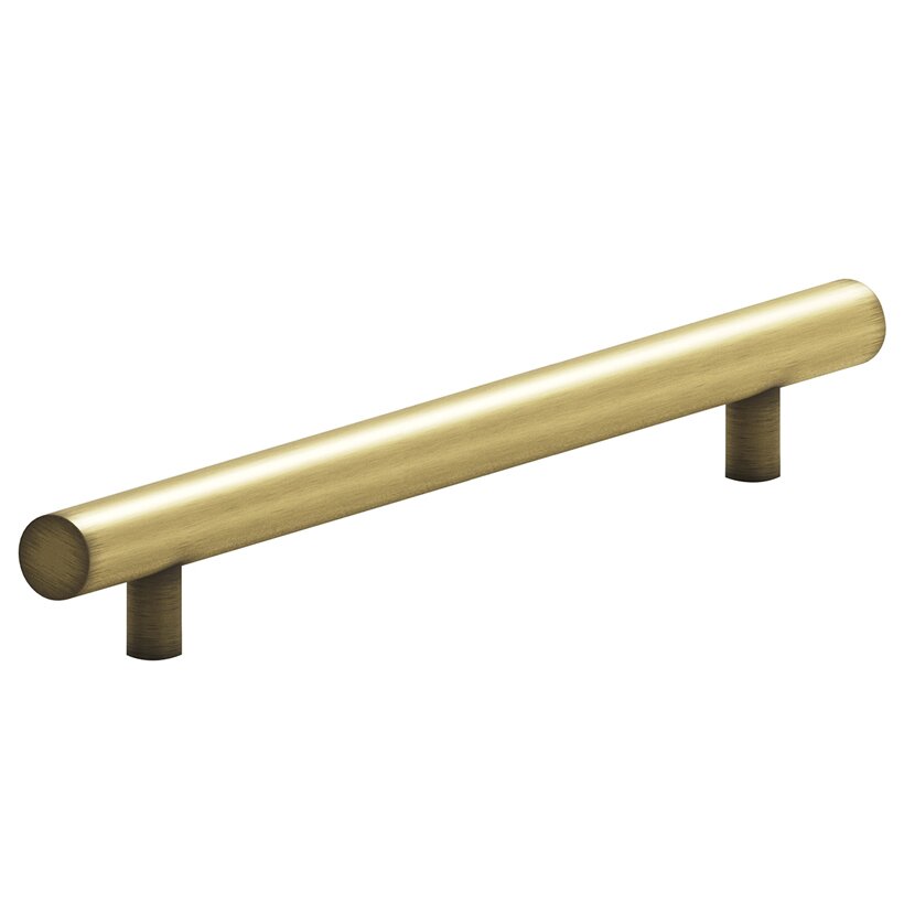 8" Centers Appliance Pull with Bullnose Ends in Matte Antique Brass