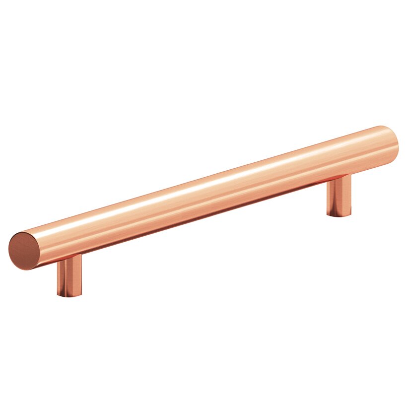 8" Centers Appliance Pull with Bullnose Ends in Satin Copper