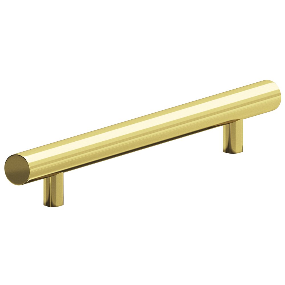 5/8" Diameter Pull 6" Centers Pull in Polished Brass Unlacquered