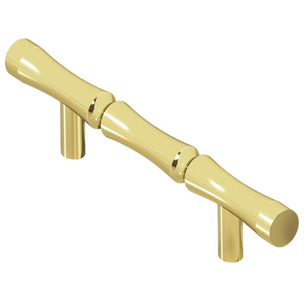 3" Centers Bamboo Pull in Polished Brass