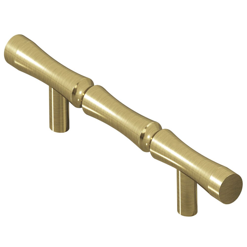 3" Centers Bamboo Pull in Antique Brass