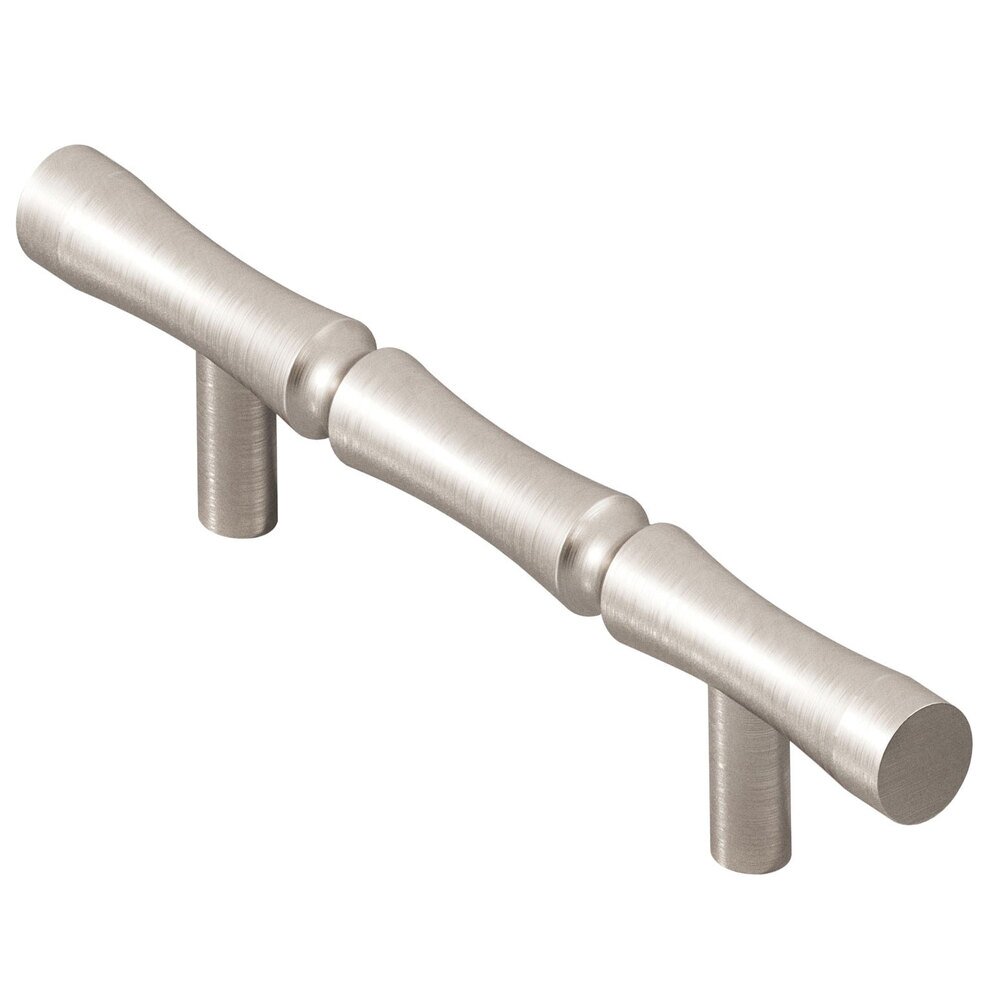 3" Centers Bamboo Pull in Matte Satin Nickel