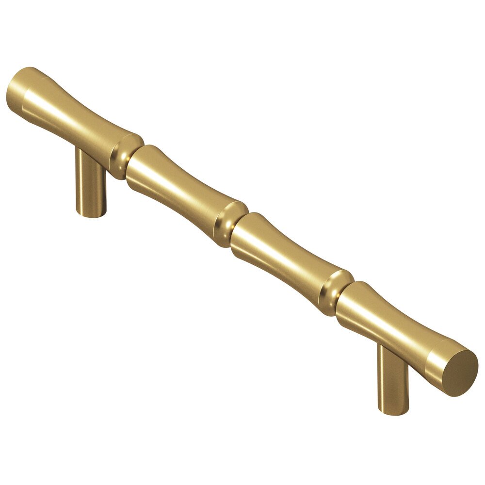 4 1/2" Centers Bamboo Pull in Unlacquered Satin Brass