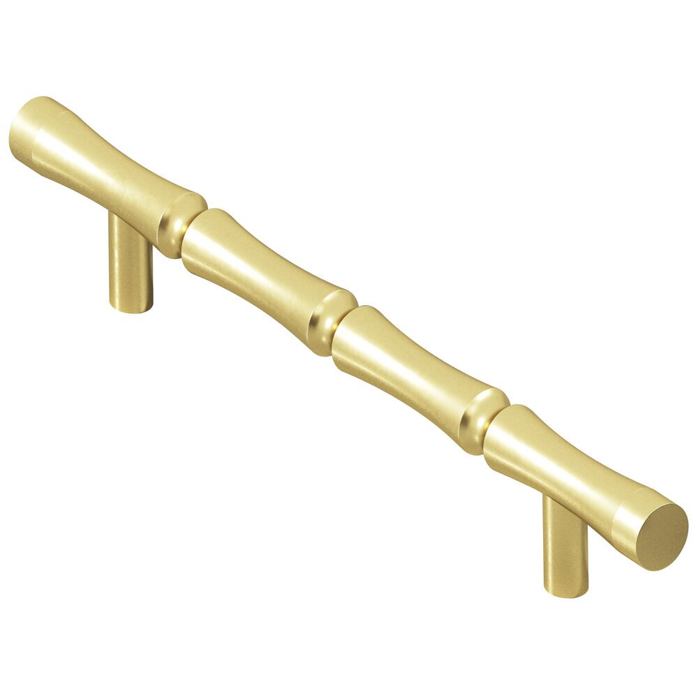 4 1/2" Centers Bamboo Pull in Matte Satin Brass