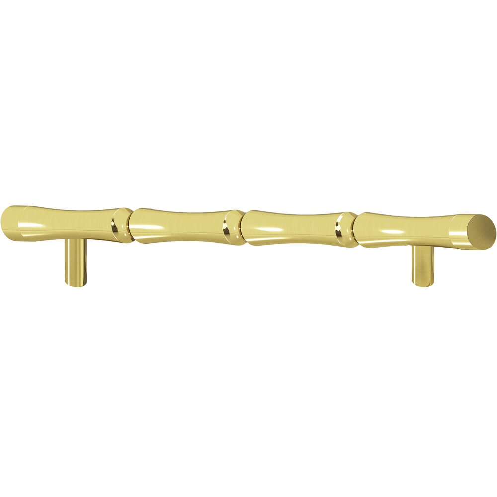 9 1/2" Centers Bamboo Appliance/Oversized Pull in Polished Brass Unlacquered
