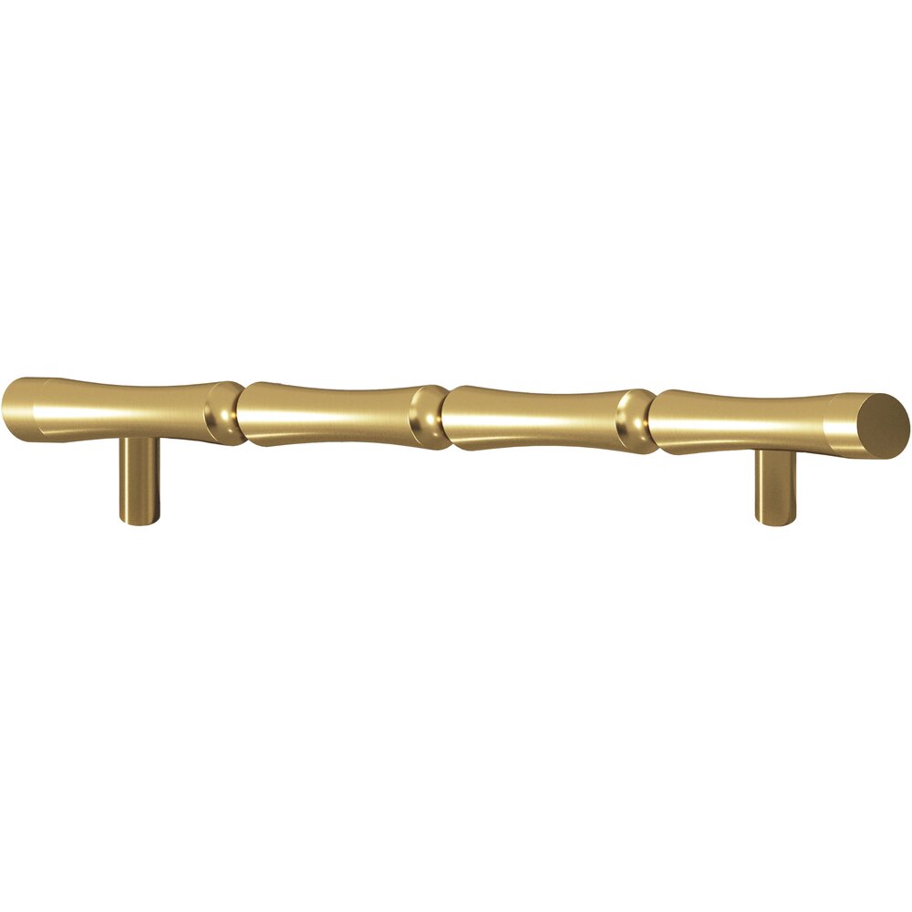 9 1/2" Centers Bamboo Appliance/Oversized Pull in Unlacquered Satin Brass