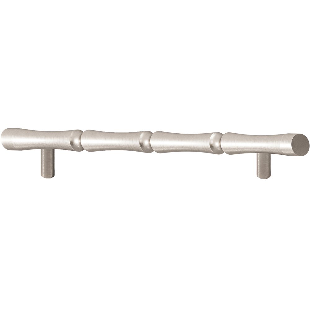 9 1/2" Centers Bamboo Style Surface Mount Pull in Matte Satin Nickel